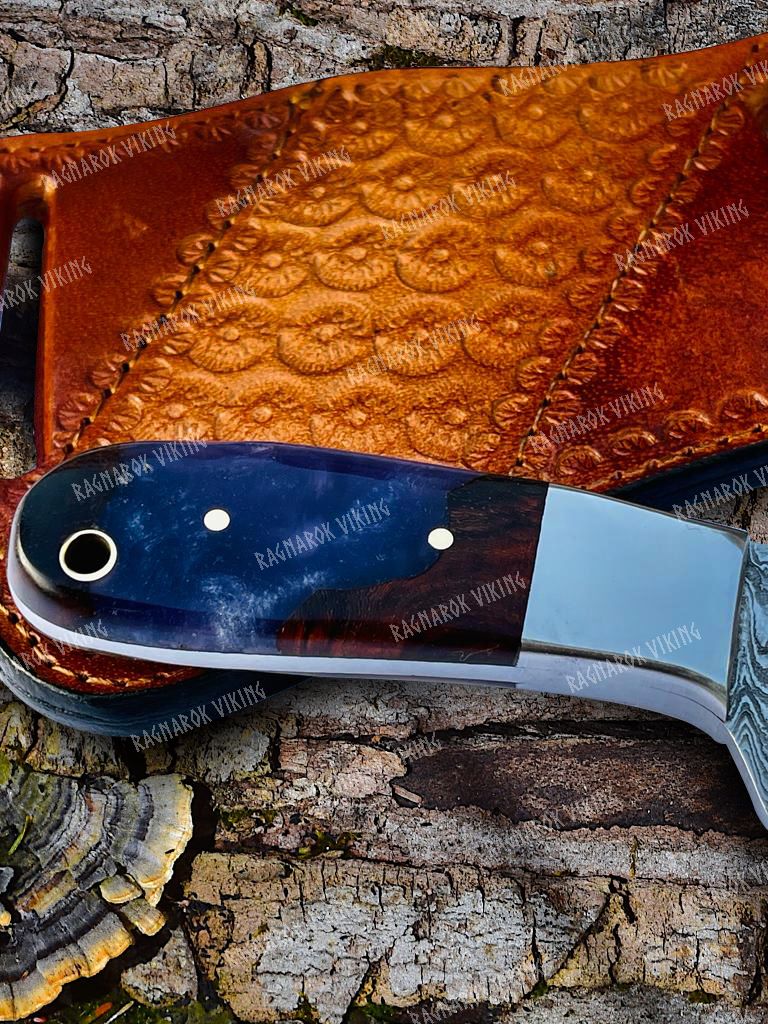 Handmade Bull Cutter Knife Resin Handle