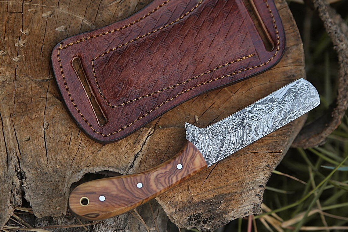 Damascus EDC Bull Cutter Knife – 4 Handle Options | HS-979