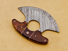 Load image into Gallery viewer, HS-1039 Handmade Damascus Chef Kitchen Ulu Knife Chef Knife Heavy Duty Damascus Handle Walnut Wood with Leather Sheath