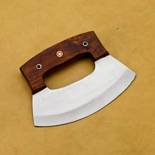 Load image into Gallery viewer, HS-1040 Custom hand made D2 steel ULU wood handle with lather sheath full tang Camping knife | Gift for MEN gift for women