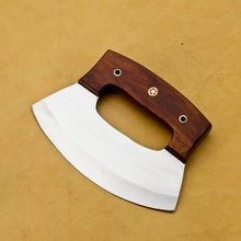 Load image into Gallery viewer, HS-1040 Custom hand made D2 steel ULU wood handle with lather sheath full tang Camping knife | Gift for MEN gift for women