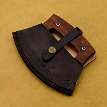 Load image into Gallery viewer, HS-1040 Custom hand made D2 steel ULU wood handle with lather sheath full tang Camping knife | Gift for MEN gift for women