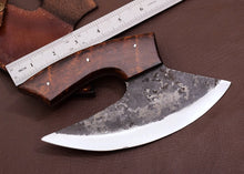 Load image into Gallery viewer, HS-1029 Hand Forged High Carbon Ulu Knife, Chef Kitchen Ulu Knife, Handmade Pizza Cutter, Personalized Gift For Her For Him