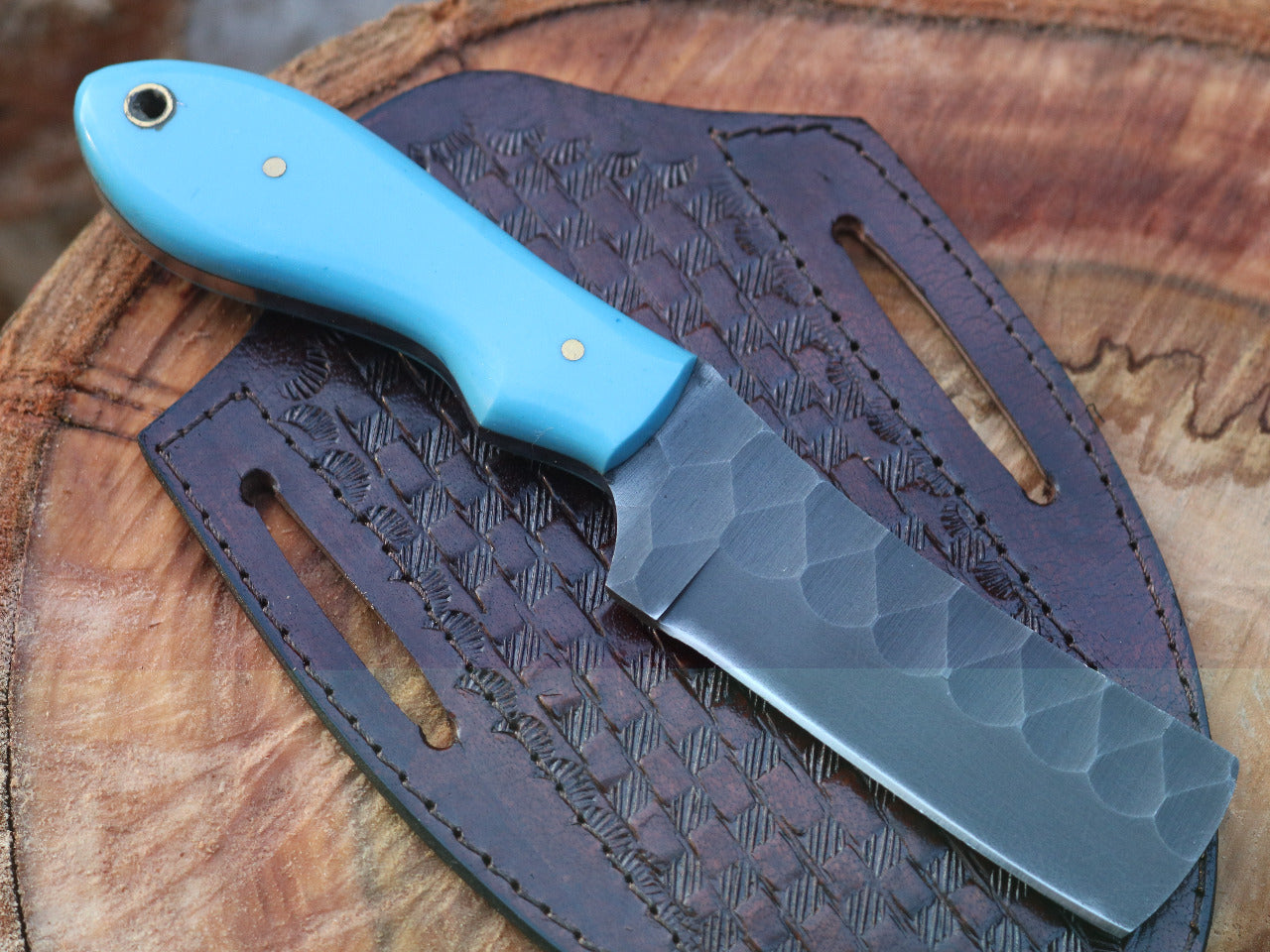 HS-998 Custom Handmade Damascus bull cutter knife Resin handle ‘gift for husband gift for boyfriend