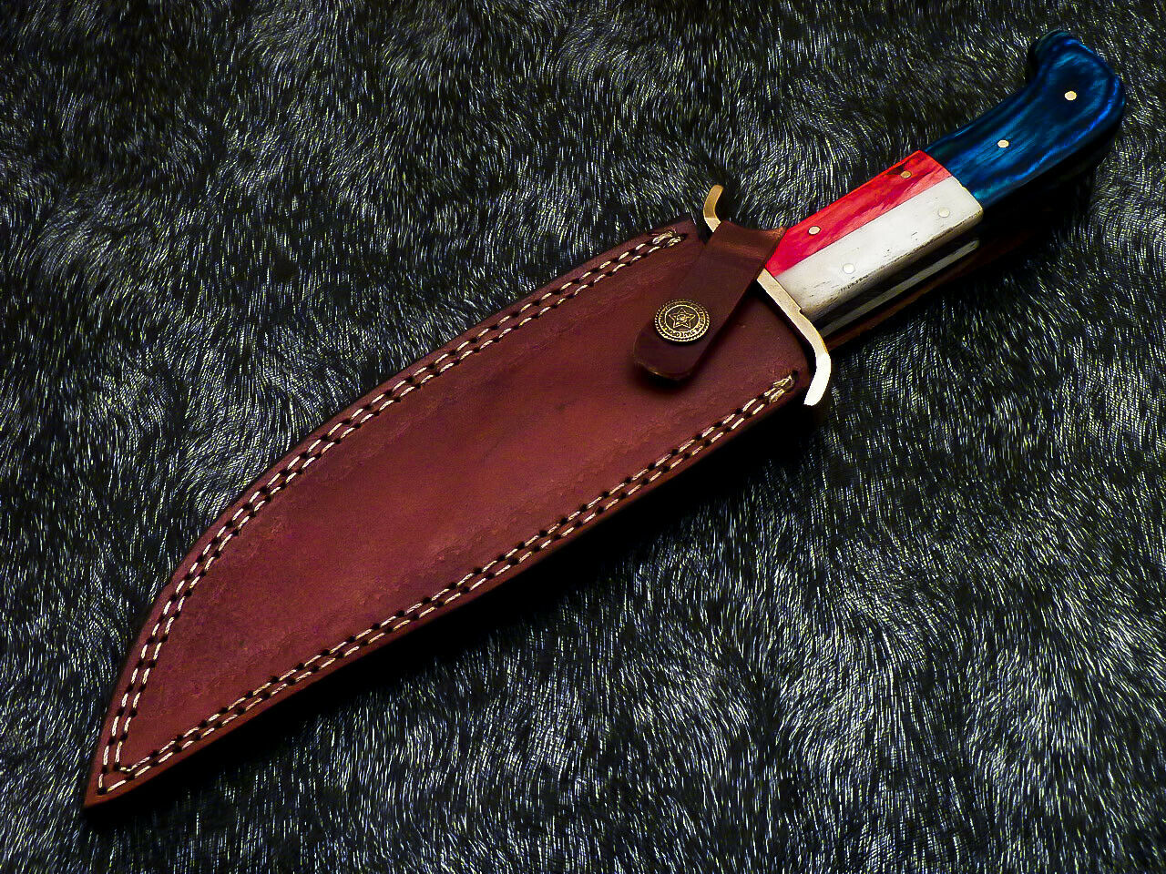 HS-379 '' Custom Hand Forged Damascus Steel 12" Bowie Hunting Knife BONE / WOOD