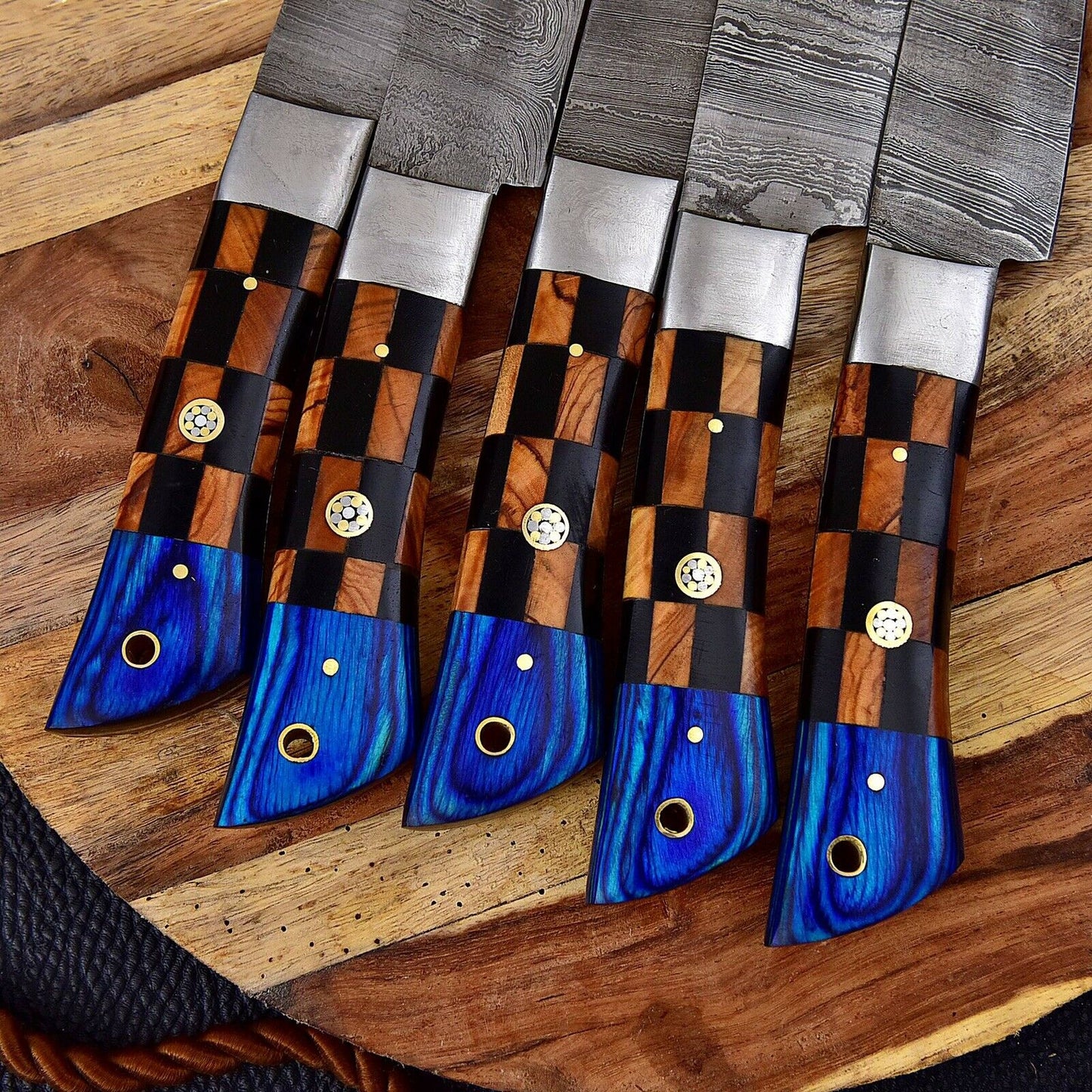 HS-134 '' Custom Handmade HAND FORGED DAMASCUS STEEL CHEF KNIFE Set Kitchen Knives