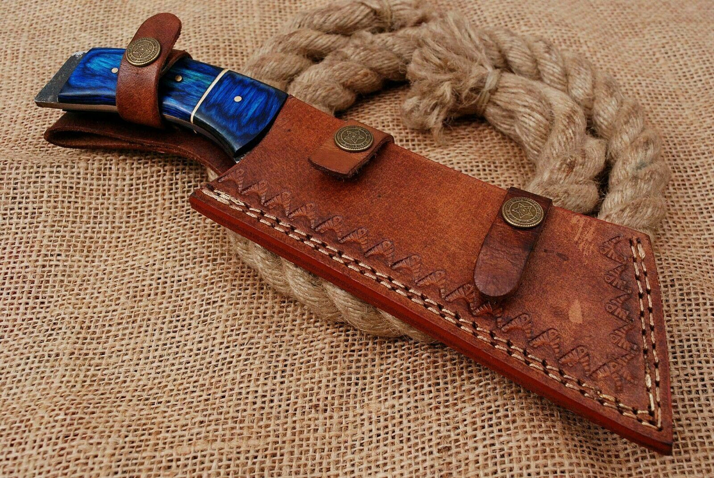 HS-465 Custom Handmade Railroad Steel Cleaver Knife With Hard Resin Handle
