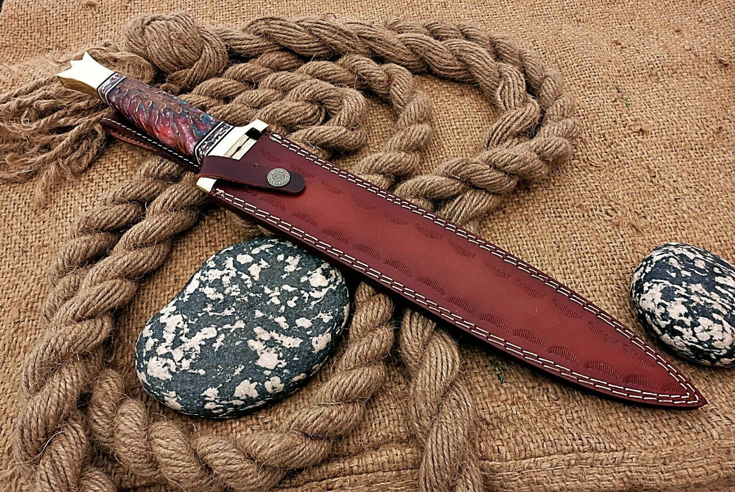 Handmade D2 Fighter Hunting Combat Mini Sword knife With Resin Handle