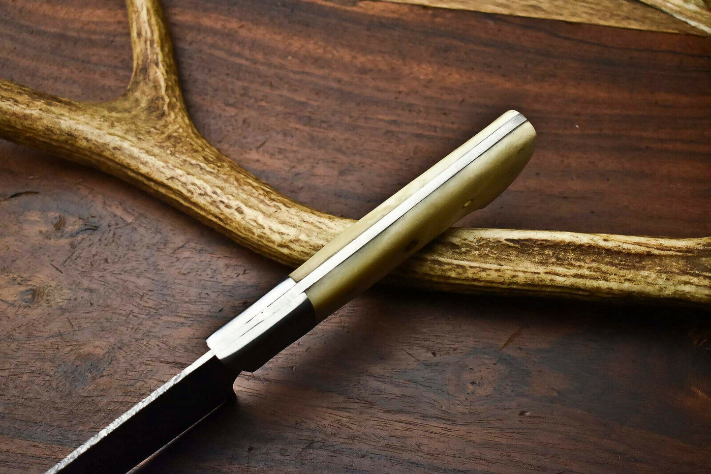 HS-267 Hand Made Damascus Steel Blade Chef Kitchen Full Tang Knife | Camel Bone best gift for mom