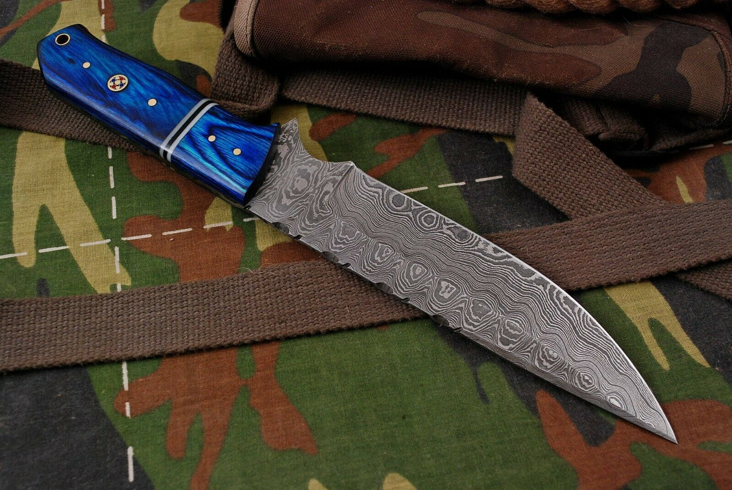 Damascus Large Hunting Skinner Knife 11.5" – Pakkawood | HS-359