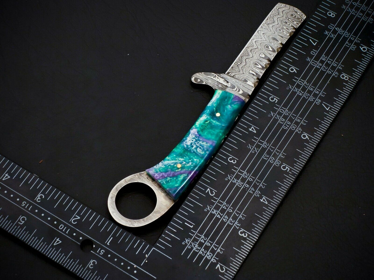 Hand Forged Damascus Steel Bull Cutter Knife 7.5" – Full Tang | HS-962