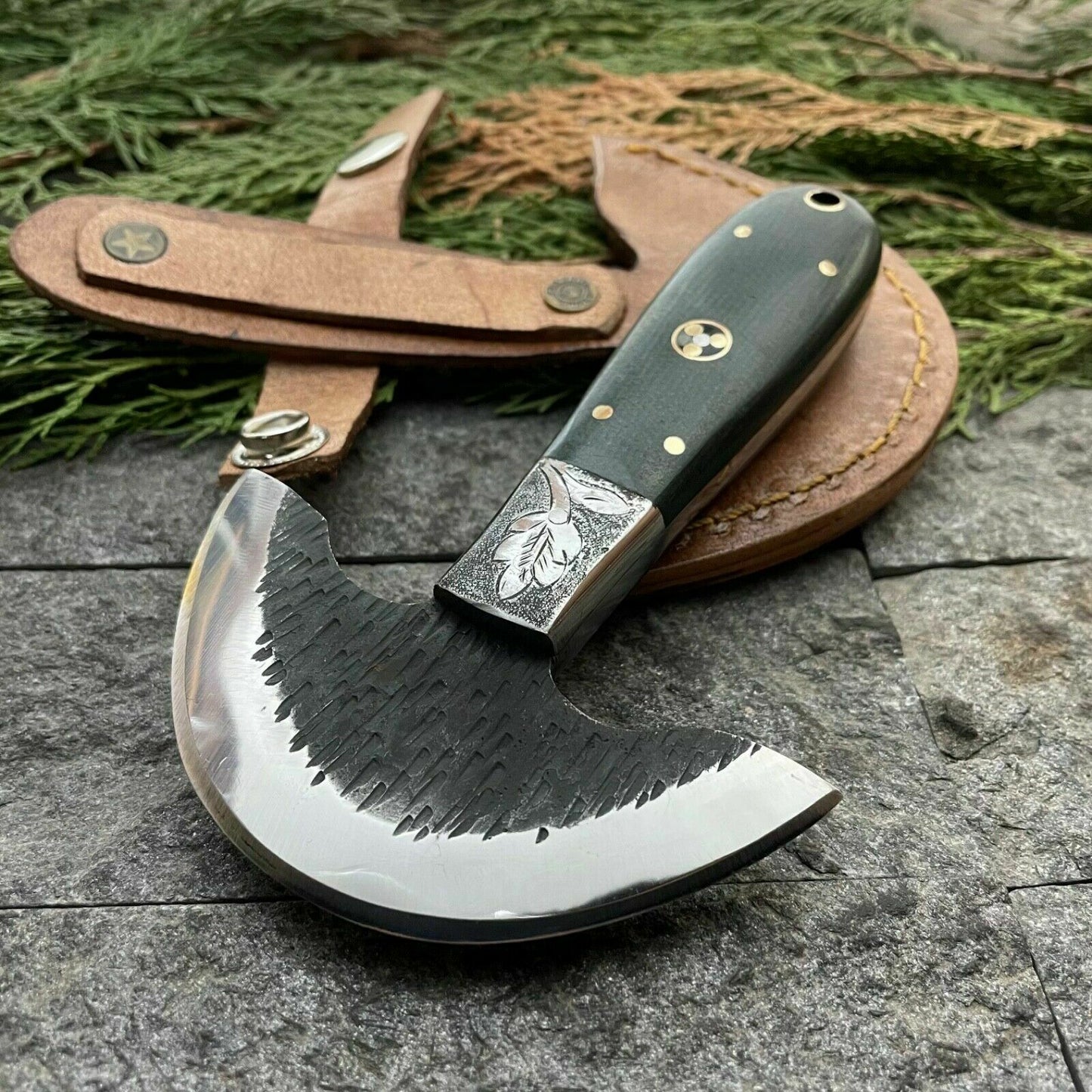 HS-389 '' Custom Handmade D2 Steel Hunting Meat Chopper Knife W/Sheath
