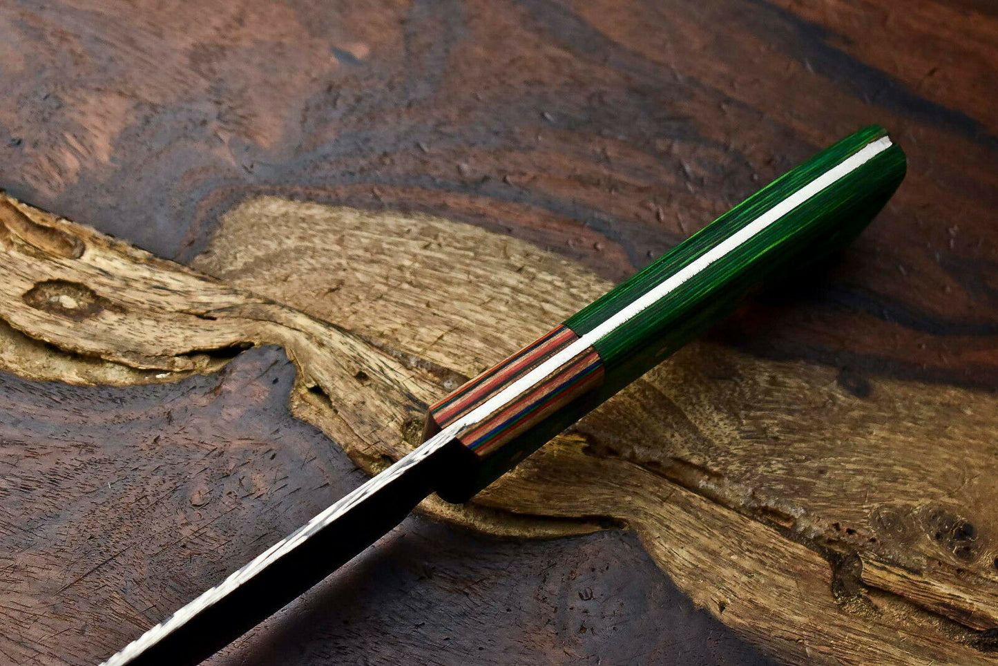 HS-609 Hand Made Damascus Steel Blade Chef Kitchen Full Tang Knife | HARD WOOD