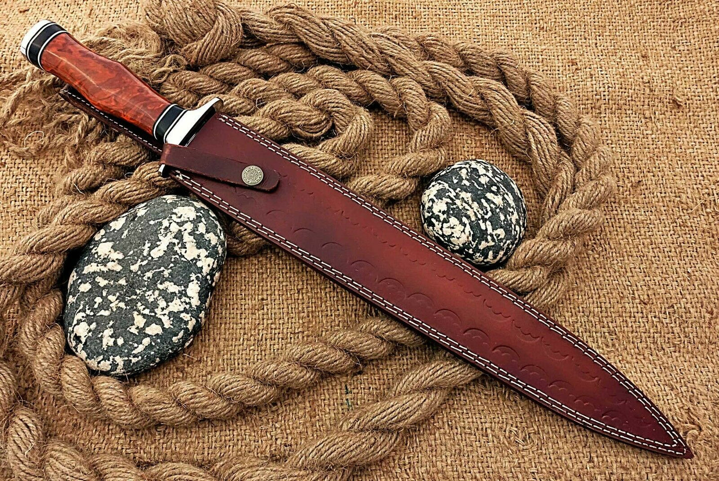 HS-1104 | Custom Handmade Steel D2 Fighter Hunting Combat Mini Sword knife With Resin Handle