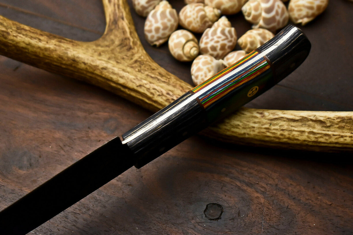 HS-281 Cutlery | Hand Made Damascus Steel Blade Chef Kitchen Full Tang Knife | Hard Wood