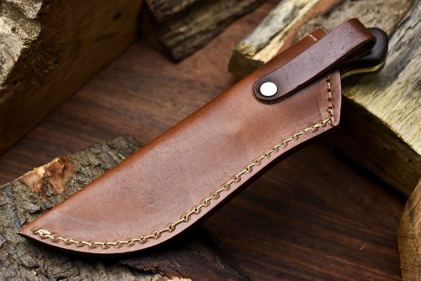 HS-677 Custom Handmade Damascus Steel Skinner Knife - Beautiful Hard Wood Handle