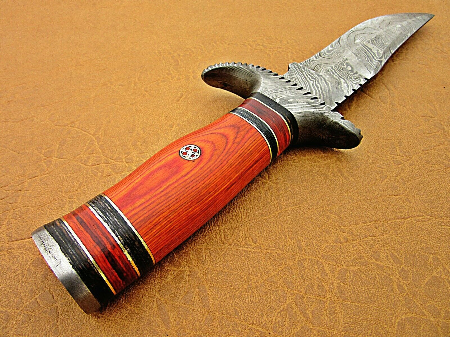 HS-467 Custom Handmade Damascus Steel Hunting knife With Micarta Handle Daily Carry