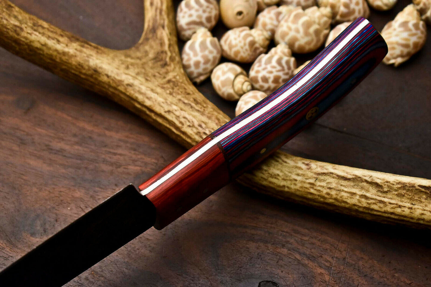 HS-282 Hand Made Damascus Steel Blade Chef Kitchen Full Tang Knife | Hard Wood