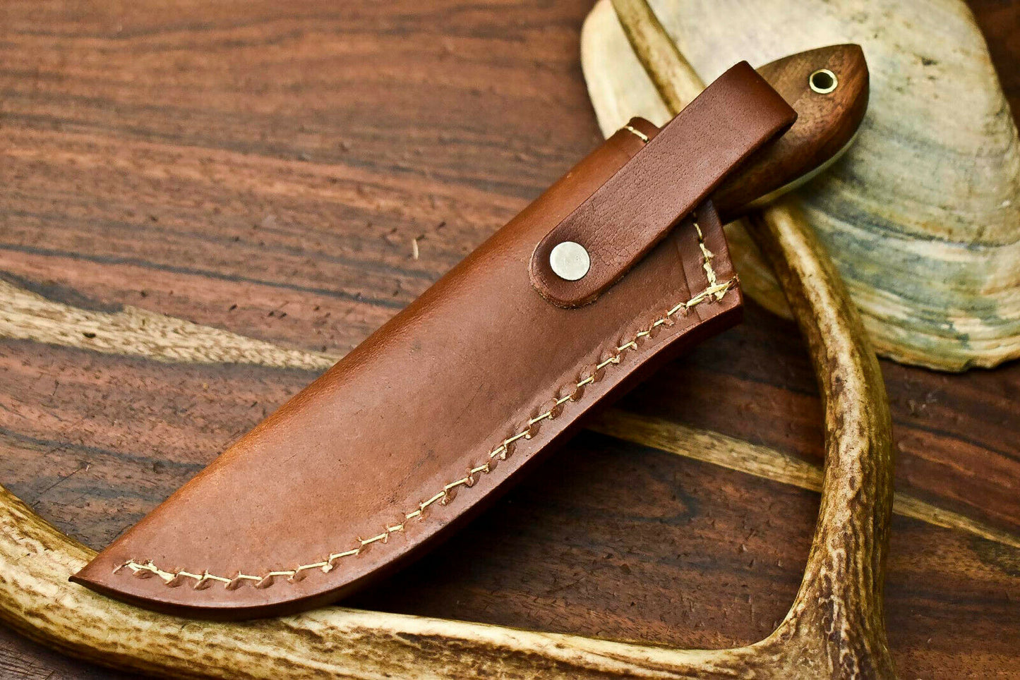 HS-595 Handmade Damascus Skinning Blade Camping Full Tang Knife