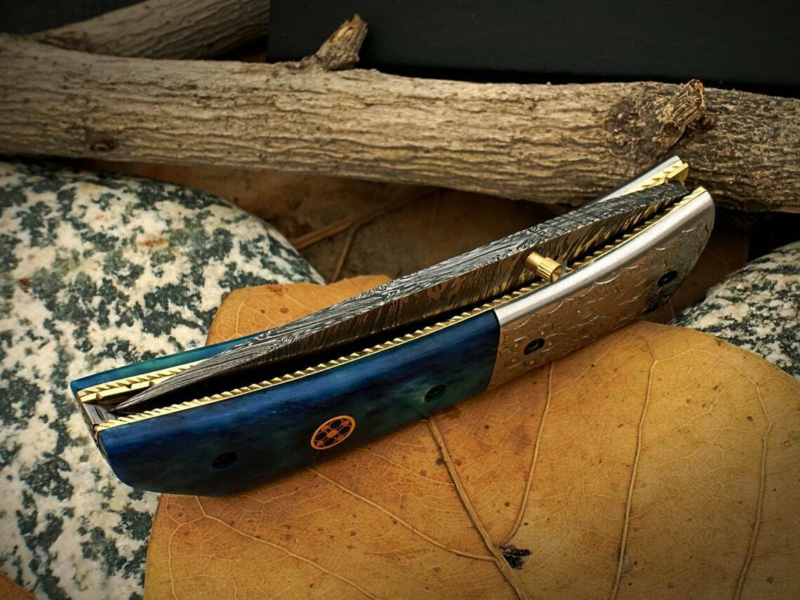 Damascus Steel Pocket Folding Knife – Liner Lock | HS-1114