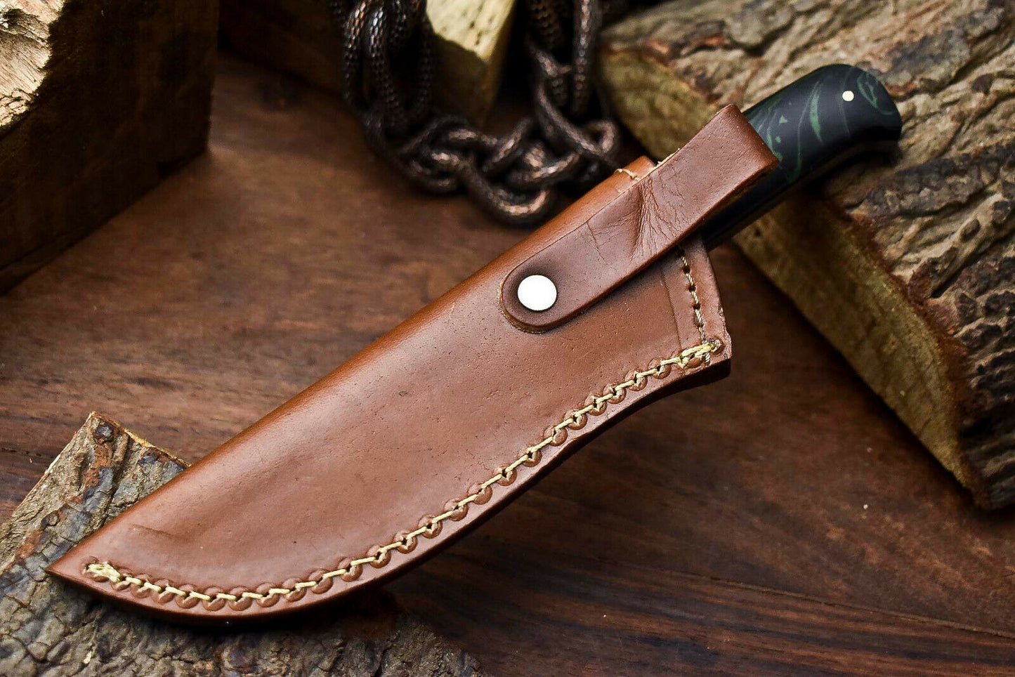 HS-706 Custom Handmade Damascus Steel Skinner Knife - Beautiful Resin Handle