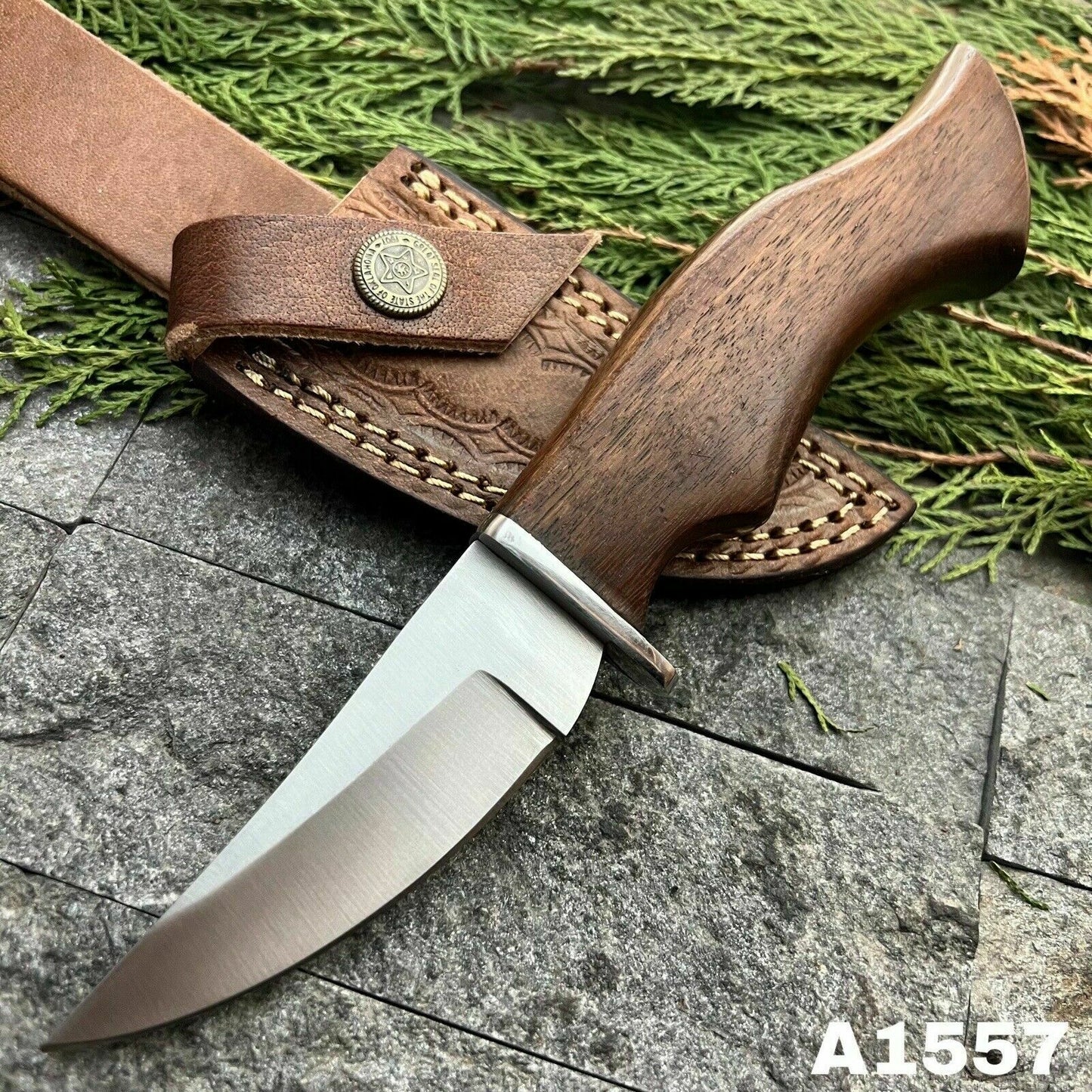 HS-386 '' Custom Handmade D2 Steel Hunting Skinner Sharp Blade Knife W/Sheath