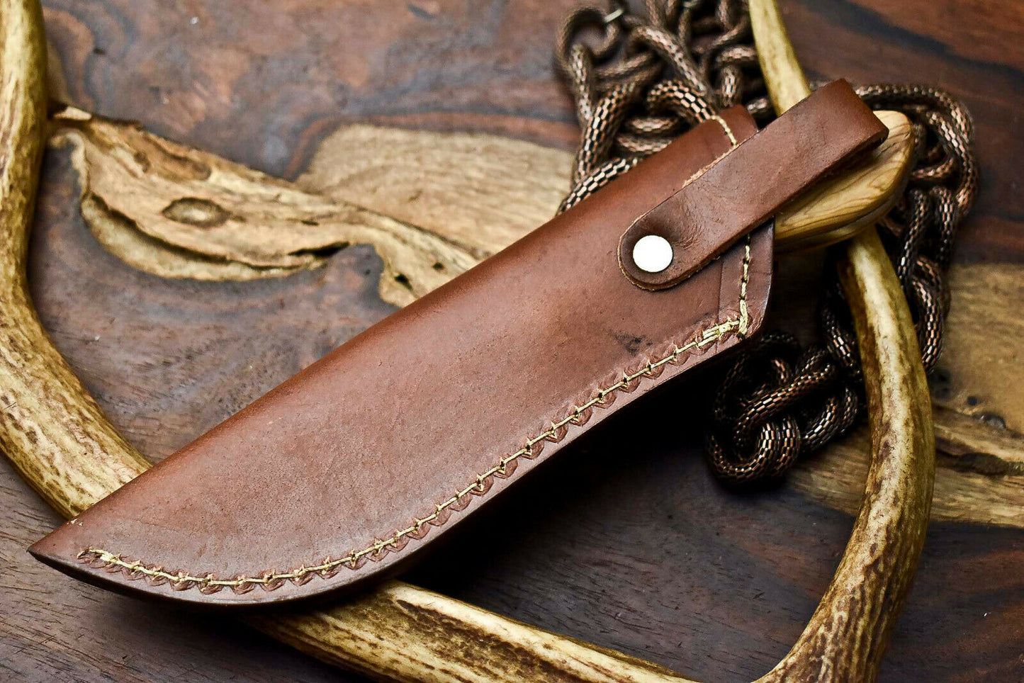 HS-635 Custom Handmade Damascus Hunting Skinning Blade Hunter Camping Full Tang Knife