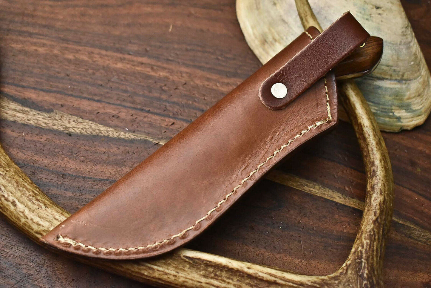 HS-598 Handmade Damascus Skinning Blade Camping Full Tang Knife