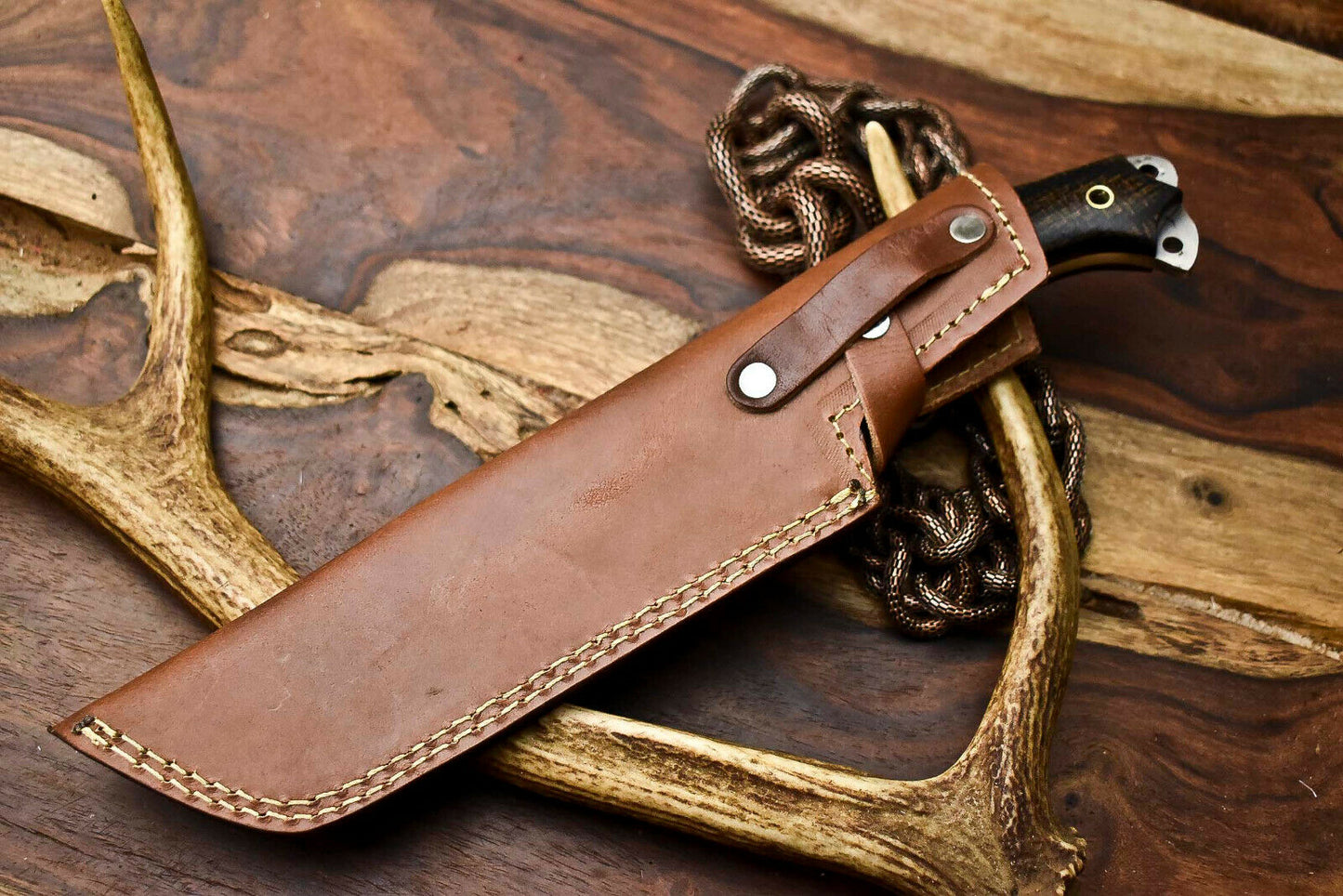 HS-926 Custom Handmade Stainless Steel Tracker Knife - Beautiful Hard Wood Handle