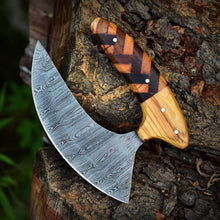 Load image into Gallery viewer, HS-1027 Damascus Chef Kitchen Ulu Knife, Handmade Damascus Pizza Cutter, Personalized Gift USA Made Top Quality Knife