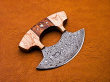 Load image into Gallery viewer, HS-1026 Damascus Ulu Knife, Damascus chef Knife, Christmas Gift, Hand Forged ulu Knife, Pizza Cutter, Handmade Knives, Pizza Axe, Gifts For Him