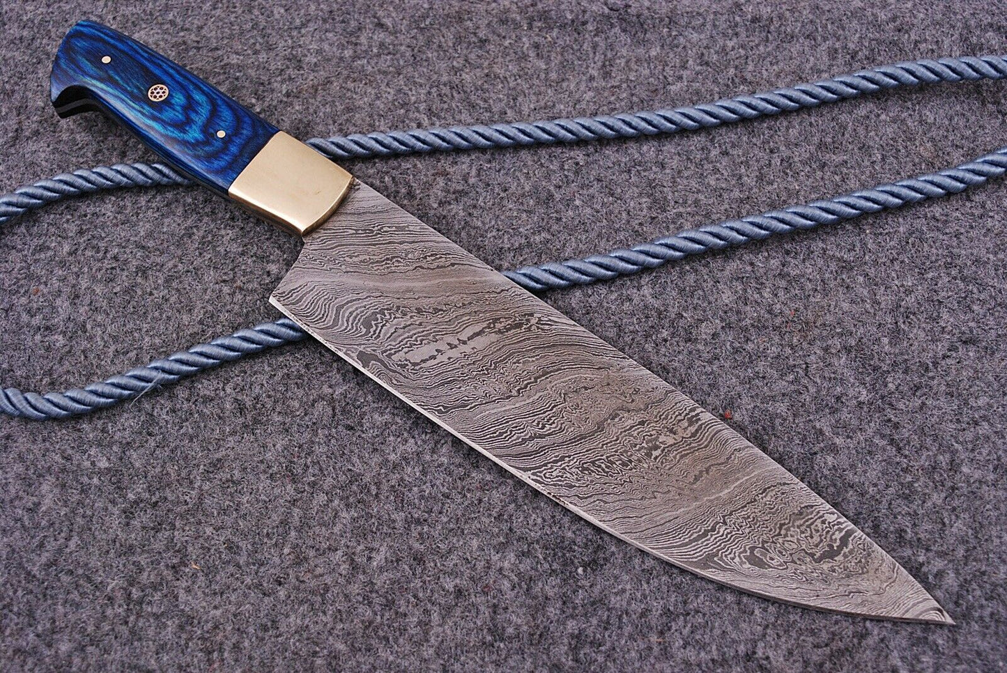HS-291 Custom Handmade Damascus Kitchen/Chef Knife - Hard Wood Handle - Best Price
