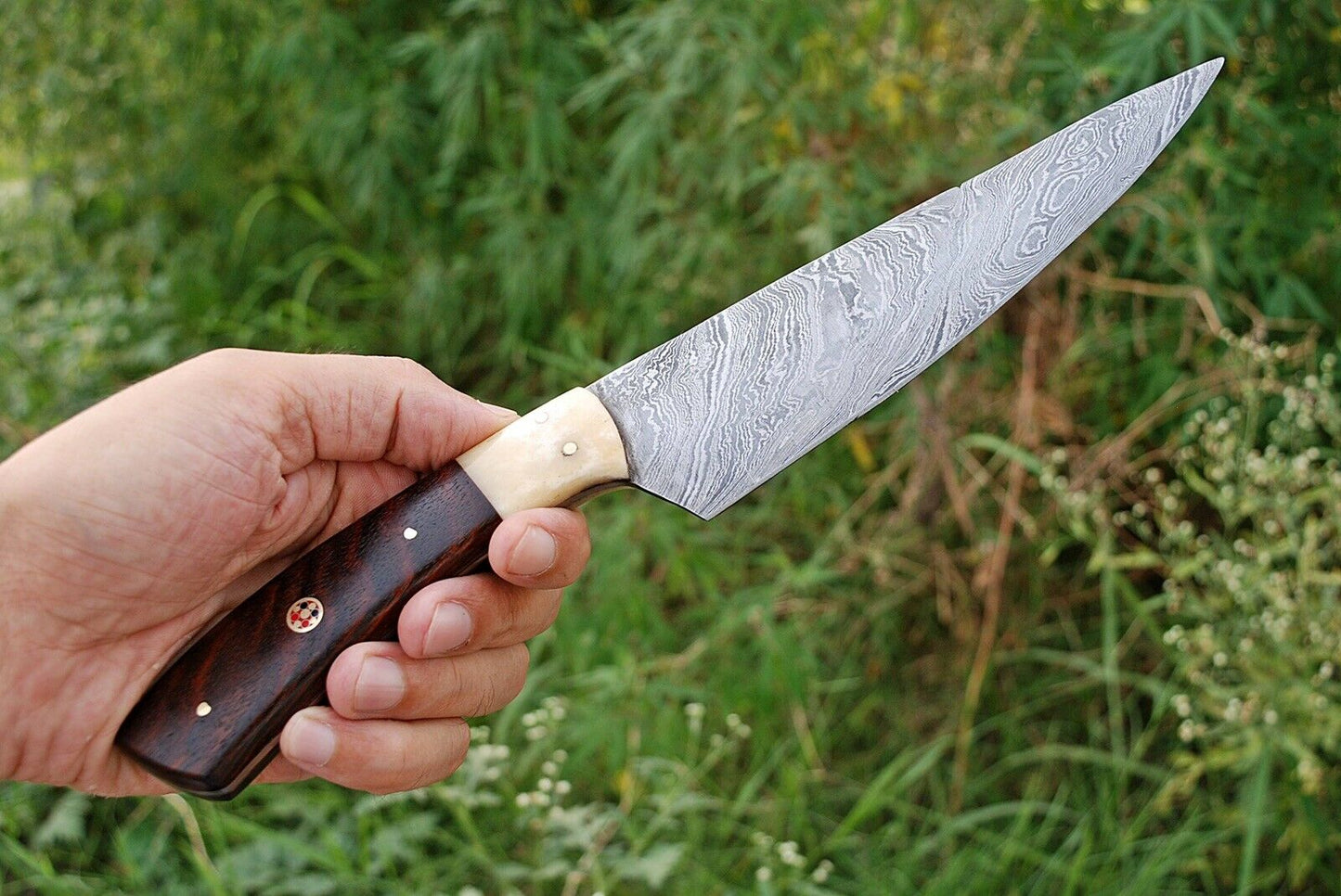 HS-292 Custom Handmade Damascus Kitchen/Chef Knife - Micarta Handle - Best Price