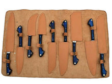 Load image into Gallery viewer, HS-236 Custom Handmade Damascus Kitchen-Chef Knives Set Lot Of Nine Pecs With Camel Bone Handle