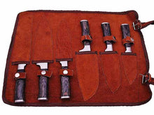 Load image into Gallery viewer, HS-246 Custom Handmade Damascus Kitchen-Chef Knives Set Lot Of Sex Pecs With Hard Wood Handle