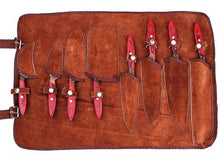 Load image into Gallery viewer, HS-248 Custom Handmade Damascus Kitchen-Chef Knives Set Lot Of 8 Pecs With Hard Wood Handle