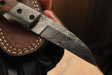 Load image into Gallery viewer, Custom Handmade Damascus Folding/Pocket Knife Liner Lock With Wood Handle