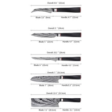 Load image into Gallery viewer, HS-179 Custom Handmade Damascus Nine Pecs Kitchen/Chef Knives - Black Handle
