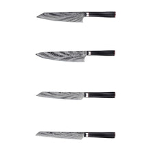 Load image into Gallery viewer, HS-179 Custom Handmade Damascus Nine Pecs Kitchen/Chef Knives - Black Handle