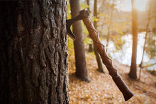 Load image into Gallery viewer, HS-1022 Nordic Viking Axe | Hand Forged Carbon Steel Viking with Rose Wood Shaft | Camping Axe | Christmas Gift | Leather Sheath