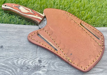 Load image into Gallery viewer, HS-982 Hand Forged Damascus Steel Bull Cutter Cowboy Knife, Rasp Knife w/ Pure Leather Cover–Anniversary Gift, Gift For Him, Cowboy Bull Cutter