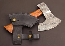 Load image into Gallery viewer, HS-1019 Customized Handmade Damascus Axe Outdoor Camping With Ash Wood Handle Gift For Boyfriend, Gift For Him, Groomsman Gift, Christmas Gift