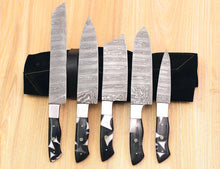 Load image into Gallery viewer, HS-125 '' Custom Handmade Damascus Steel Chef Knife Set 5 pec Set