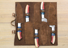 Load image into Gallery viewer, HS-121 '' Chef Knives Set, Texas Flag, Handle, 5 Pcs Set , Best handmade Gift , Personalized One of a kind, Mothers Day Gift, Gift For Boyfriend