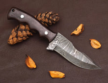 Load image into Gallery viewer, HS-355 '' Custom Handmade Damascus Hunting Knife, Bowie Knife, Camping Knife, Wedding Gift, Anniversary Gift, Gift For Him, Groomsmen Gift