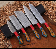 Load image into Gallery viewer, Handmade Damascus kitchen knives