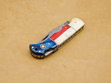 Load image into Gallery viewer, Custom Handmade Damascus Folding-Pocket Knife With Camel Bone And Hard Wood Handle
