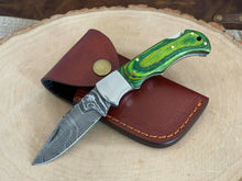 Load image into Gallery viewer, Custom Handmade Damascus Pocket Knife Best EDC Camping Knife