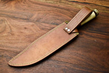 Load image into Gallery viewer, HS-332 | Custom Handmade Damascus Steel Hunitng/Bowie Knife - Camel Bone Handle