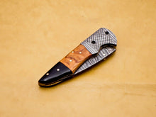 Load image into Gallery viewer, Custom Handmade Damascus Folding-Pocket Knife With Wood Handle